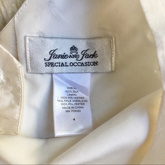 Janie and Jack Special Occasion Cream Silk Dress - Picture 5 of 8